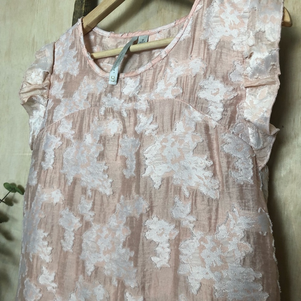 Floral Ruffle Tank in Blush - Picture 4 of 6